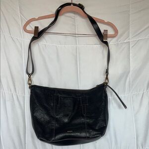 Fossil Skylar Black Leather Crossbody Bag Medium Adjustable Strap